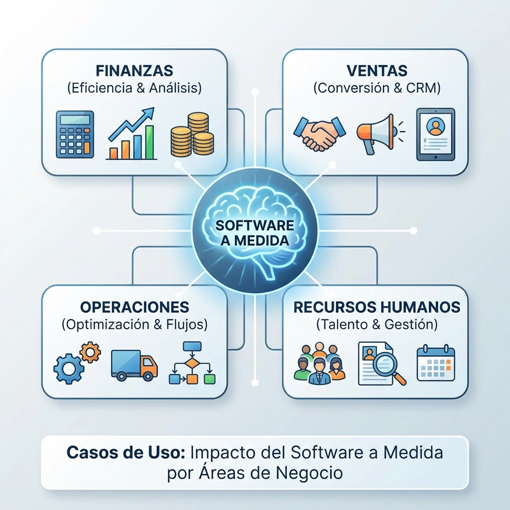 2. Casos de uso: Impacto del software a medida por áreas de negocio